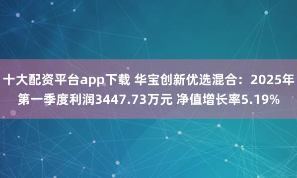十大配资平台app下载 华宝创新优选混合：2025年第一季度利润3447.73万元 净值增长率5.19%