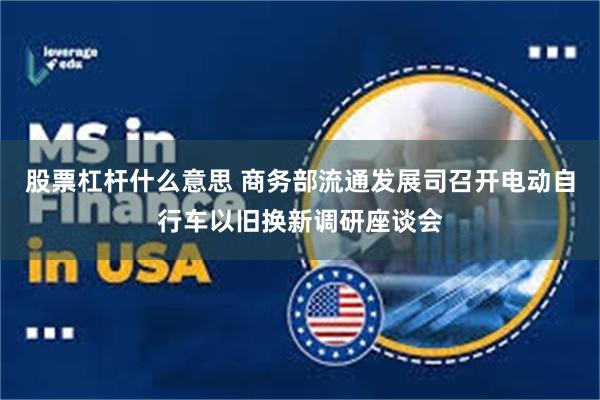 股票杠杆什么意思 商务部流通发展司召开电动自行车以旧换新调研座谈会
