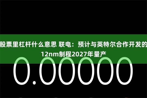 股票里杠杆什么意思 联电：预计与英特尔合作开发的12nm制程2027年量产