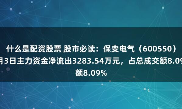 什么是配资股票 股市必读：保变电气（600550）7月3日主力资金净流出3283.54万元，占总成交额8.09%